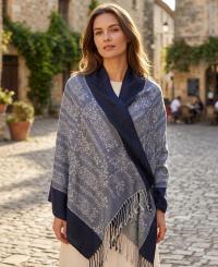 Soft Pashmina Shawl & Scarf for Women, Jacquard Brocade, Shawl, Sarong or Head Wraps