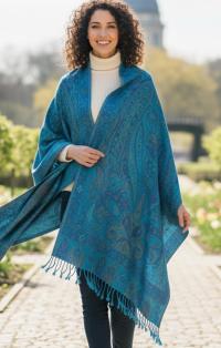 Reversible Soft Pashmina Shawl & Scarf for Women, Jacquard Brocade, Shawl, Sarong or Head Wraps