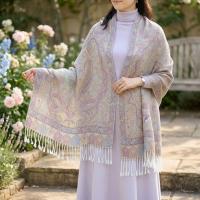 Soft Pashmina Shawl & Scarf for Women, Jacquard Brocade, Shawl, Sarong or Head Wraps