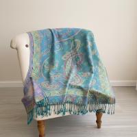 Reversible Soft Pashmina Shawl & Scarf for Women, Jacquard Brocade, Shawl, Sarong or Head Wraps