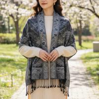 Reversible Soft Pashmina Shawl & Scarf for Women, Jacquard Brocade, Shawl, Sarong or Head Wraps