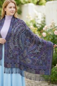 Reversible Soft Pashmina Shawl & Scarf for Women, Jacquard Brocade, Shawl, Sarong or Head Wraps
