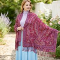 Reversible Soft Pashmina Shawl & Scarf for Women, Jacquard Brocade, Shawl, Sarong or Head Wraps