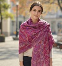Reversible Soft Pashmina Shawl & Scarf for Women, Jacquard Brocade, Shawl, Sarong or Head Wraps