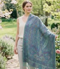 Reversible Soft Pashmina Shawl & Scarf for Women, Jacquard Brocade, Shawl, Sarong or Head Wraps