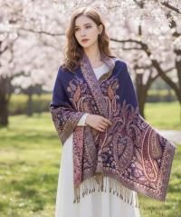 Pashmina Shawl & Scarf for Women, Jacquard Brocade, Shawl, Sarong or Head Wraps