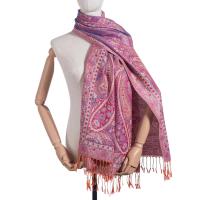 Soft Pashmina Shawl & Scarf for Women, Jacquard Brocade, Lightweight Blanket Shawl