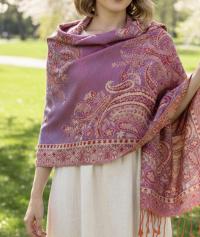 Soft Pashmina Shawl & Scarf for Women, Jacquard Brocade, Lightweight Blanket Shawl