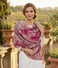 Shiny Pashmina Shawl & Scarf for Women, Jacquard Brocade, Head Wraps