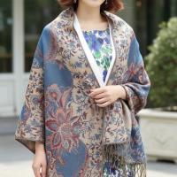 Shiny Pashmina Shawl & Scarf for Women, Jacquard Brocade, Head Wraps