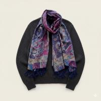 Reversible Soft Pashmina Shawl & Scarf for Women, Jacquard Brocade, Shawl, Sarong or Head Wraps