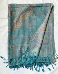 Soft Pashmina Shawl & Scarf for Women, Jacquard Brocade, Shawl, Sarong or Head Wraps