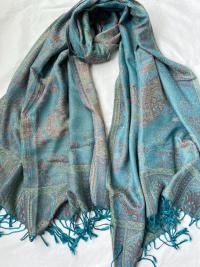Soft Pashmina Shawl & Scarf for Women, Jacquard Brocade, Shawl, Sarong or Head Wraps