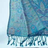 Reversible Soft Pashmina Shawl & Scarf for Women, Jacquard Brocade, Shawl, Sarong or Head Wraps