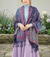 Reversible Soft Pashmina Shawl & Scarf for Women, Jacquard Brocade, Shawl, Sarong or Head Wraps
