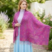 Reversible Soft Pashmina Shawl & Scarf for Women, Jacquard Brocade, Shawl, Sarong or Head Wraps