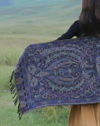Reversible Soft Pashmina Shawl & Scarf for Women, Jacquard Brocade, Shawl, Sarong or Head Wraps