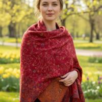 Thick & Soft Pashmina Shawl and Scarf for Women, Jacquard Brocade, Blanket Shawl