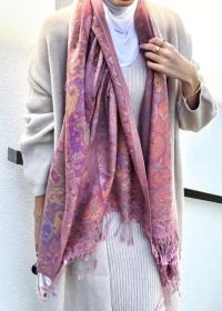 Reversible Soft Pashmina Shawl & Scarf for Women, Jacquard Brocade, Shawl, Sarong or Head Wraps