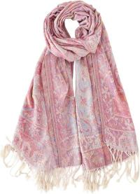 Reversible Soft Pashmina Shawl & Scarf for Women, Jacquard Brocade, Shawl, Sarong or Head Wraps
