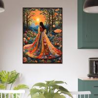Floral Forest Print - Framed or Unframed - Original Art - Print on Paper