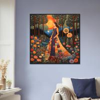 Floral Forest Print - Framed or Unframed - Original Art - Print on Paper
