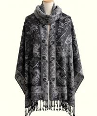 Reversible Soft Pashmina Shawl & Scarf for Women, Jacquard Brocade, Shawl, Sarong or Head Wraps