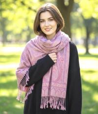 Soft Pashmina Shawl & Scarf for Women, Jacquard Brocade, Shawl, Sarong or Head Wraps