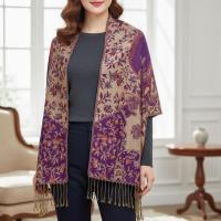 Shiny Pashmina Shawl & Scarf for Women, Jacquard Brocade, Head Wraps