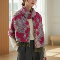 Shiny Pashmina Shawl & Scarf for Women, Jacquard Brocade, Head Wraps