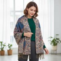 Shiny Pashmina Shawl & Scarf for Women, Jacquard Brocade, Head Wraps