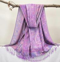 Reversible Soft Pashmina Shawl & Scarf for Women, Jacquard Brocade, Shawl, Sarong or Head Wraps