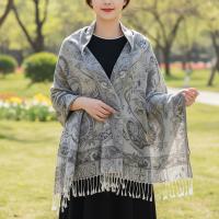 Reversible Soft Pashmina Shawl & Scarf for Women, Jacquard Brocade, Shawl, Sarong or Head Wraps