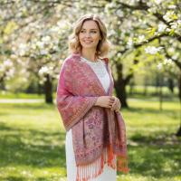 Soft Pashmina Shawl & Scarf for Women, Jacquard Brocade, Lightweight Blanket Shawl