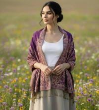 Reversible Soft Pashmina Shawl & Scarf for Women, Jacquard Brocade, Shawl, Sarong or Head Wraps