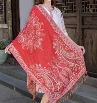 Reversible Soft Pashmina Shawl & Scarf for Women, Jacquard Brocade, Shawl, Sarong or Head Wraps