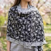 Soft Pashmina Shawl & Scarf for Women, Jacquard Brocade, Blanket Scarf, Head Wraps