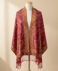 Reversible Soft Pashmina Shawl & Scarf for Women, Jacquard Brocade, Shawl, Sarong or Head Wraps
