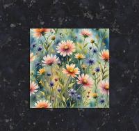 Set of 3 Watercolor Floral Greeting Cards, Blank Inside (5x7 inch)