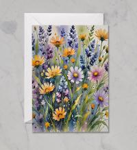 Flowers - Original Art Card - Single Card or Bulk 10 Pack of Gift Cards