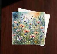 Flowers - Original Art Card - Single Card or Bulk 10 Pack of Gift Cards