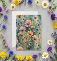 Flowers - Original Art Card - Single Card or Bulk 10 Pack of Gift Cards
