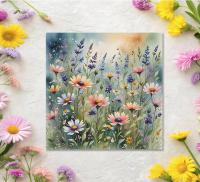 Flowers - Original Art Card - Single Card or Bulk 10 Pack of Gift Cards