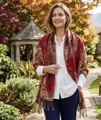 Reversible Soft Pashmina Shawl & Scarf for Women, Jacquard Brocade, Shawl, Sarong or Head Wraps