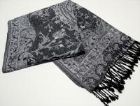 Reversible Soft Pashmina Shawl & Scarf for Women, Jacquard Brocade, Shawl, Sarong or Head Wraps