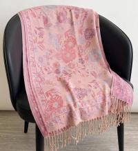 Soft Pashmina Shawl & Scarf for Women, Jacquard Brocade, Lightweight Blanket Shawl