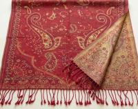 Reversible Soft Pashmina Shawl & Scarf for Women, Jacquard Brocade, Shawl, Sarong or Head Wraps
