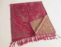 Reversible Soft Pashmina Shawl & Scarf for Women, Jacquard Brocade, Shawl, Sarong or Head Wraps
