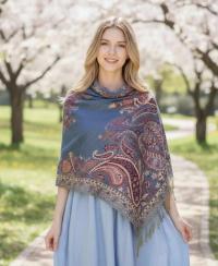 Soft Pashmina Shawl & Scarf for Women, Jacquard Brocade, Shawl, Sarong or Head Wraps