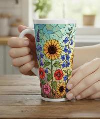 Latte 17oz Ceramic Mug - Coffee or Tea Cup, Extra Tall